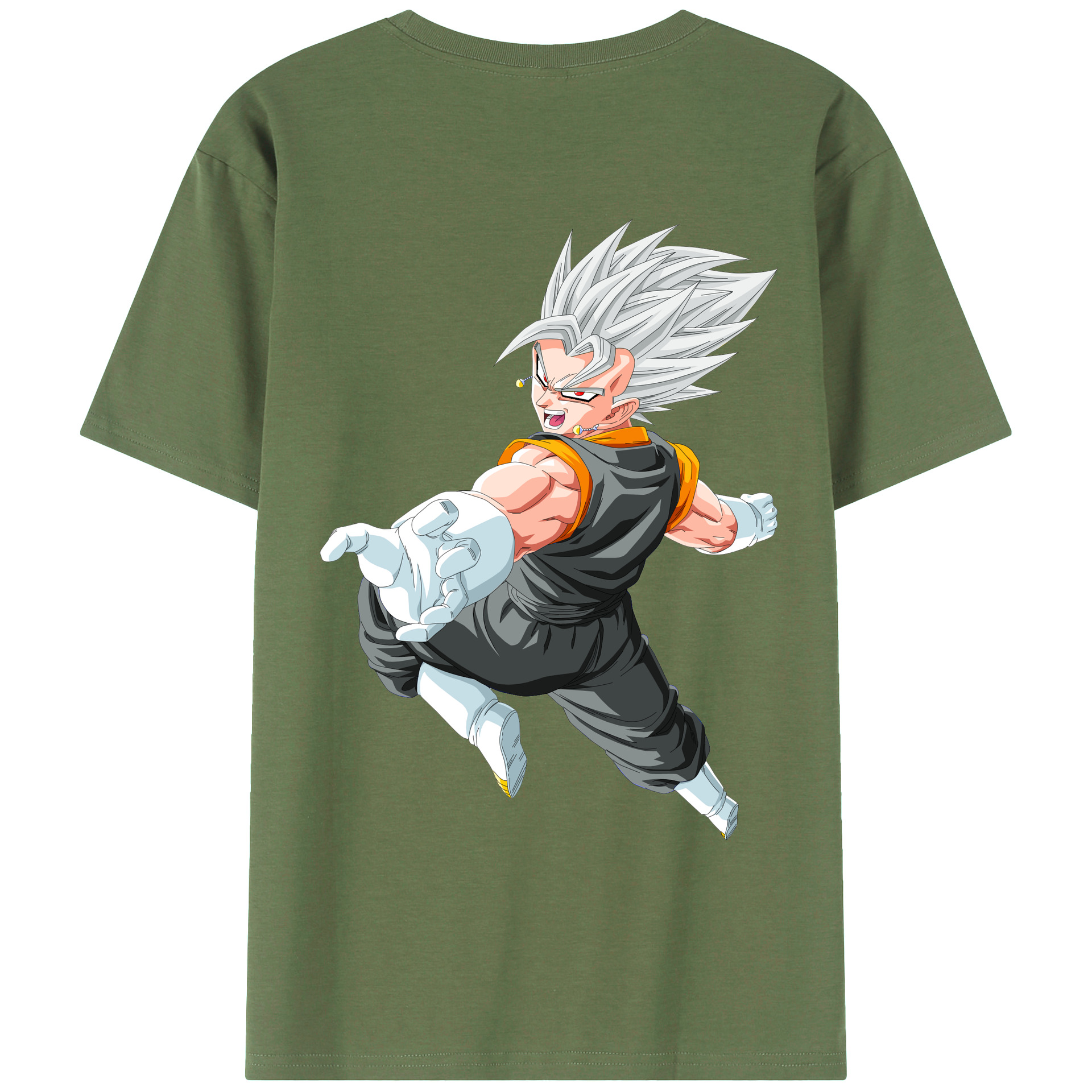 （画像用） ドラゴンボール ベジータ四世（Bejīta Yonsei）DRAGON BALL Vegeta IV 綿100％ メンズ半袖Tシャツ（バックプリント） 通気性